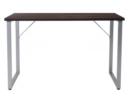 BLNK - Harvey Black Finish Computer Desk with Silver Metal Frame