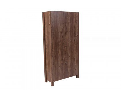 BLNK - New Lancaster Collection 6 Cube Storage Organizer Bookcase with Metal Cabinet Doors in Crosscut Oak Wood Grain Finish