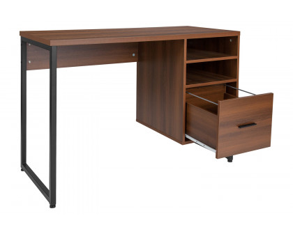 BLNK - Lincoln Collection Computer Desk in Rustic Wood Grain Finish