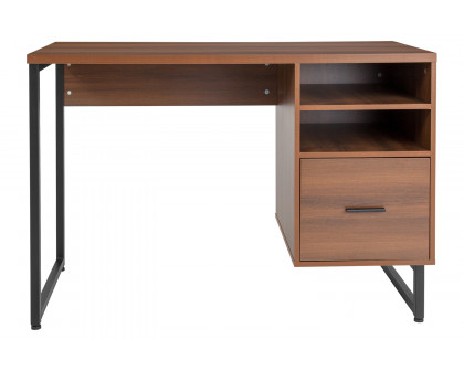 BLNK - Lincoln Collection Computer Desk in Rustic Wood Grain Finish