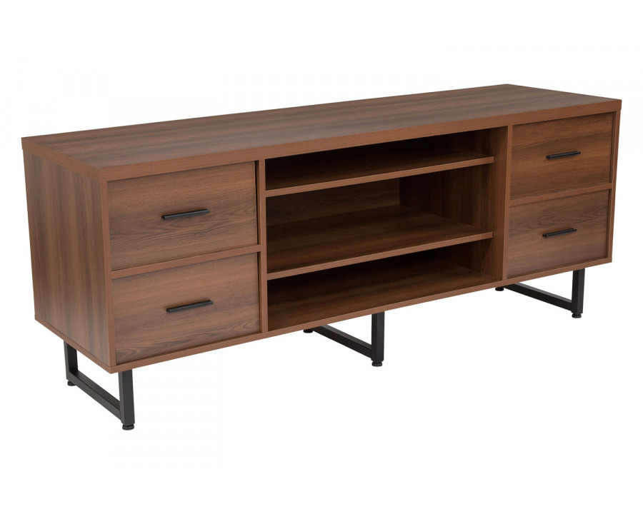 BLNK - Lincoln Collection TV Stand in Rustic Wood Grain Finish