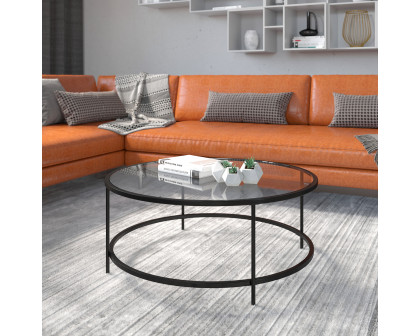 BLNK Astoria Collection Round Modern Clear Glass Coffee Table