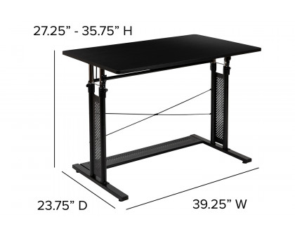 BLNK Fairway Height Adjustable Sit to Stand Home Office Desk - Black