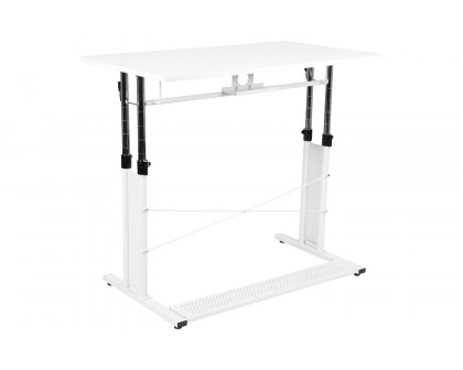 BLNK Fairway Height Adjustable Sit to Stand Home Office Desk - White