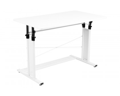 BLNK Fairway Height Adjustable Sit to Stand Home Office Desk - White