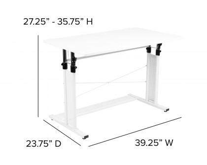 BLNK Fairway Height Adjustable Sit to Stand Home Office Desk - White