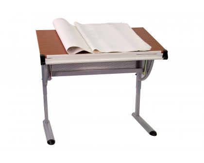 BLNK - Berkley Adjustable Drawing and Drafting Table with Pewter Frame