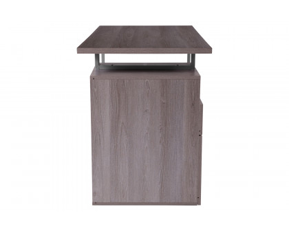 BLNK™ Harwood Laminate Computer Desk with Two Drawers and Silver Metal Frame - Light Ash Wood Grain