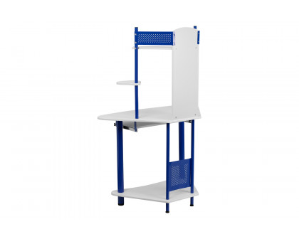 BLNK Walker Corner Computer Desk with Hutch - Blue