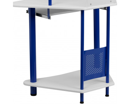 BLNK Walker Corner Computer Desk with Hutch - Blue