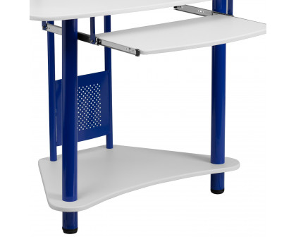 BLNK Walker Corner Computer Desk with Hutch - Blue