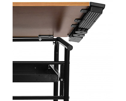 BLNK - Swanson Adjustable Drawing and Drafting Table with Black Frame and Dual Wheel Casters