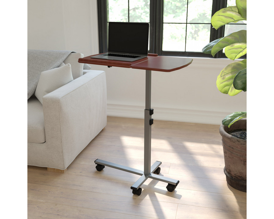 BLNK - Dunbar Angle and Height Adjustable Mobile Laptop Computer Table with Cherry Top