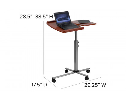 BLNK - Dunbar Angle and Height Adjustable Mobile Laptop Computer Table with Cherry Top