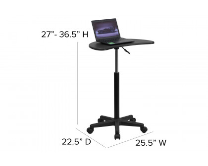 BLNK Eve Sit to Stand Mobile Laptop Computer Desk - Black