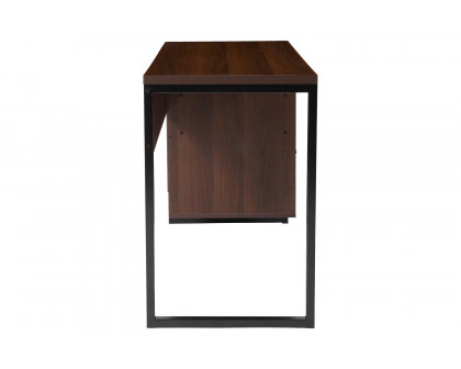 BLNK - Northbrook Rustic Coffee Wood Grain Finish Computer Desk with Black Metal Frame