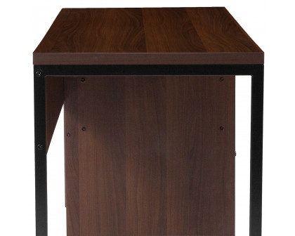 BLNK - Northbrook Rustic Coffee Wood Grain Finish Computer Desk with Black Metal Frame