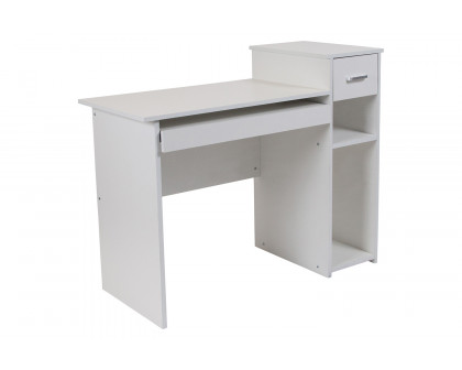 BLNK - Highland Park White Computer Desk with Shelves and Drawer