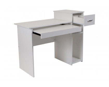 BLNK - Highland Park White Computer Desk with Shelves and Drawer