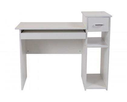 BLNK - Highland Park White Computer Desk with Shelves and Drawer