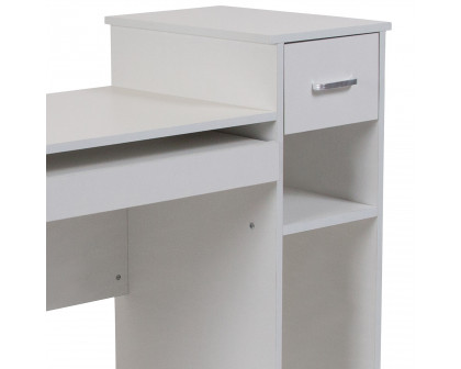 BLNK - Highland Park White Computer Desk with Shelves and Drawer