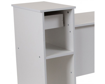 BLNK - Highland Park White Computer Desk with Shelves and Drawer