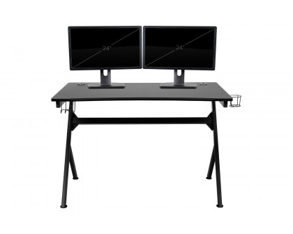 BLNK - Duncan Gaming Desk Computer Table Gamer Workstation with Headphone Holder and 2 Cable Management Holes