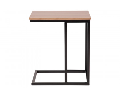 BLNK - Aurora Rustic Wood Grain Finish Side Table with Black Metal Cantilever Base