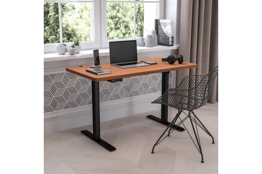 BLNK™ Tanner Electric Height Adjustable Standing Desk - Mahogany