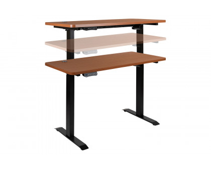 BLNK™ Tanner Electric Height Adjustable Standing Desk - Mahogany