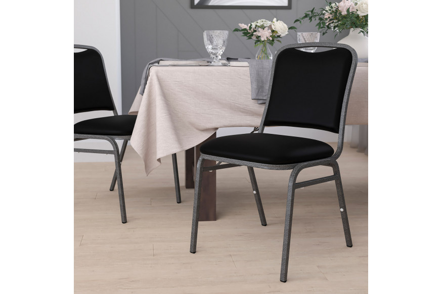 BLNK™ - HERCULES Series Vinyl Stacking Banquet Chair with Silver Vein Frame