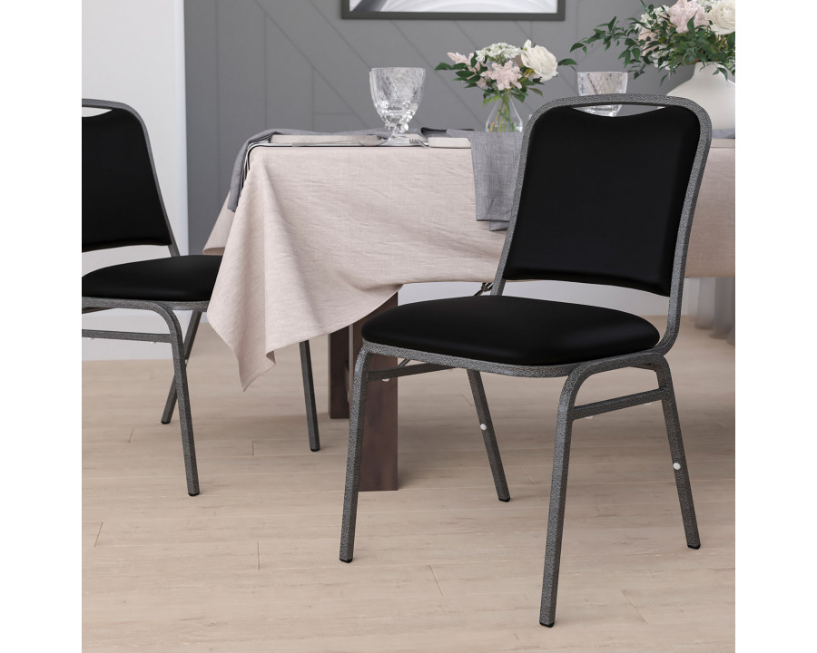 BLNK - HERCULES Series Vinyl Stacking Banquet Chair with Silver Vein Frame