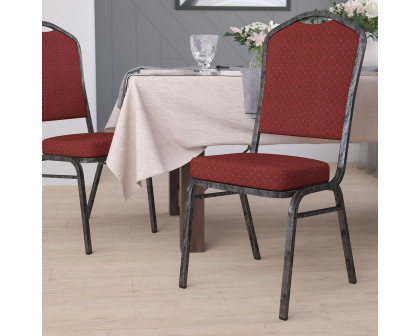 BLNK HERCULES Series Fabric Crown Back Stacking Banquet Chair with Silver Vein Frame