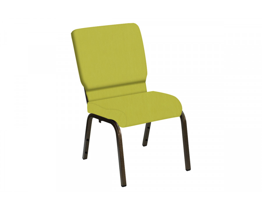 BLNK HERCULES Series Church Chair in E-Z Wallaby Vinyl with Gold Vein Frame - Lime, 18.5"W