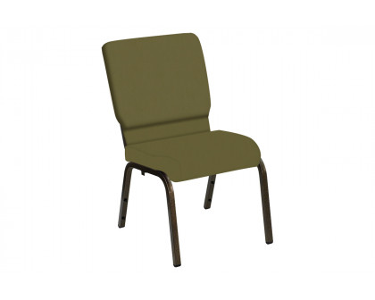 BLNK HERCULES Series Church Chair in E-Z Wallaby Vinyl with Gold Vein Frame