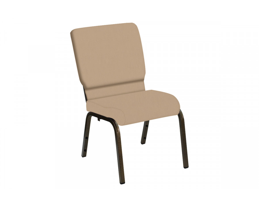 BLNK HERCULES Series Church Chair in E-Z Wallaby Vinyl with Gold Vein Frame - Neutral, 18.5"W