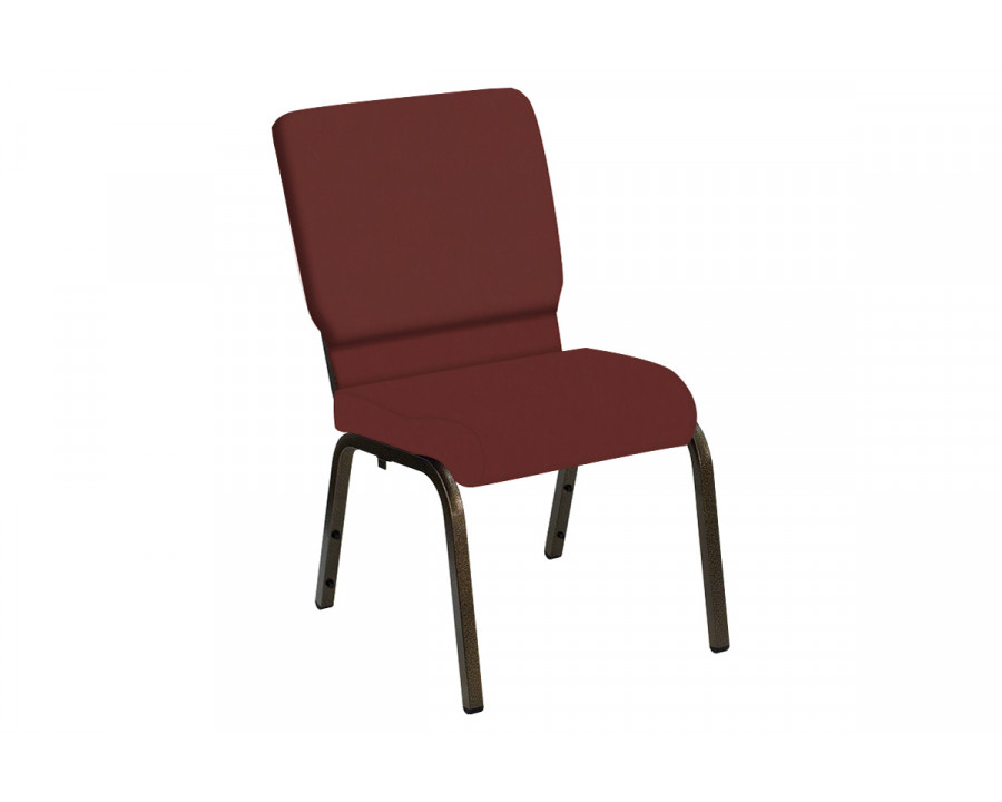 BLNK HERCULES Series Church Chair in E-Z Wallaby Vinyl with Gold Vein Frame - Maroon, 18.5"W