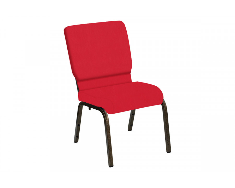 BLNK HERCULES Series Church Chair in E-Z Wallaby Vinyl with Gold Vein Frame - Ruby, 18.5"W