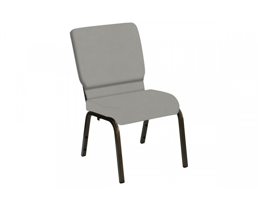 BLNK HERCULES Series Church Chair in E-Z Wallaby Vinyl with Gold Vein Frame - Gray, 18.5"W