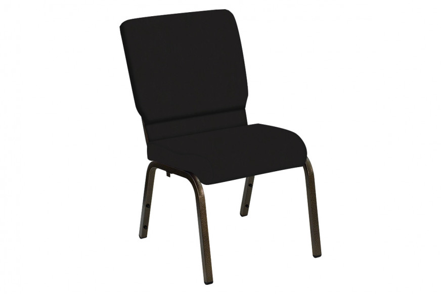 BLNK™ HERCULES Series Church Chair in E-Z Wallaby Vinyl with Gold Vein Frame - Black, 18.5"W