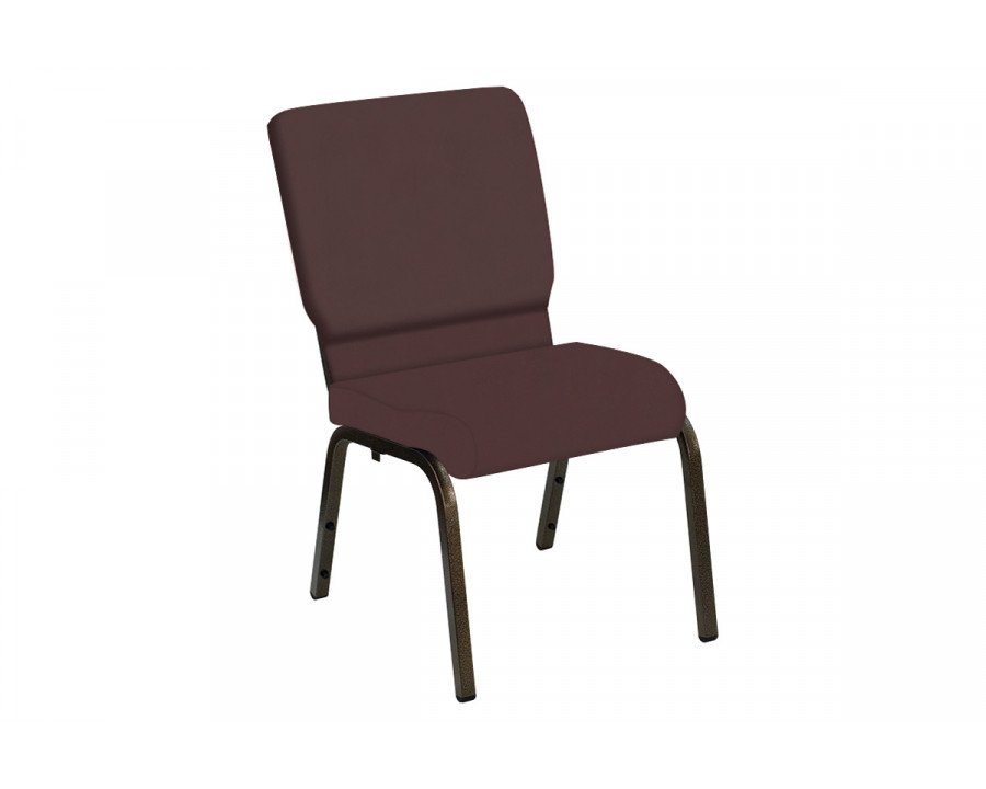 BLNK HERCULES Series Church Chair in E-Z Sierra Vinyl with Gold Vein Frame - Dark Maple, 18.5"W