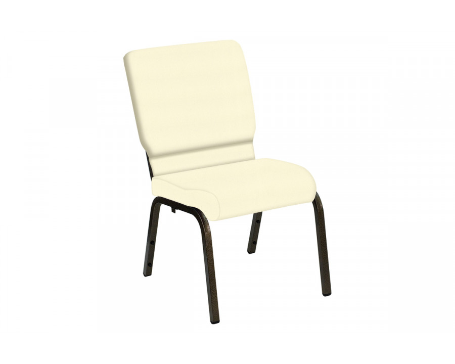 BLNK HERCULES Series Church Chair in E-Z Sierra Vinyl with Gold Vein Frame - Off White, 18.5"W