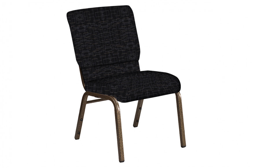 BLNK™ Church Chair in Amaze with Gold Vein Frame - Ebony, 18.5"W