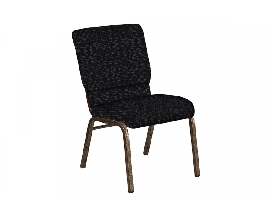 BLNK Church Chair in Amaze with Gold Vein Frame - Ebony, 18.5"W