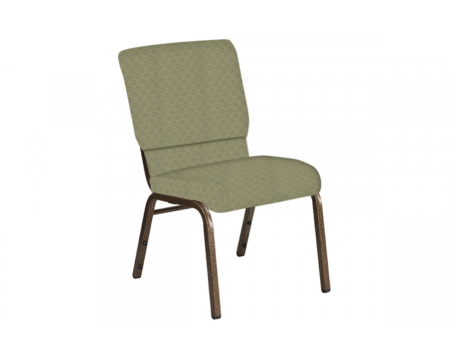 BLNK Church Chair in Arches with Gold Vein Frame - Moss, 18.5"W