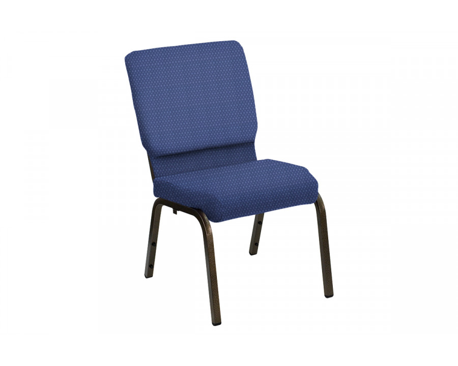 BLNK HERCULES Series Church Chair in Bedford with Gold Vein Frame - Blue Sky, 18.5"W