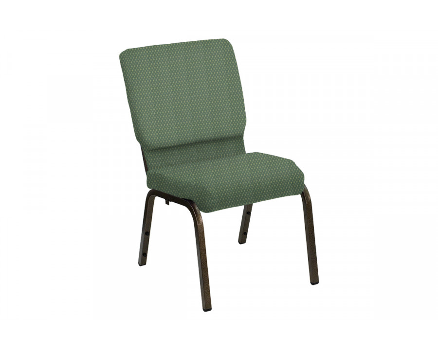 BLNK HERCULES Series Church Chair in Bedford with Gold Vein Frame - Lawn, 18.5"W