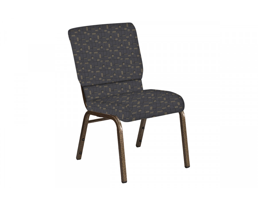 BLNK Church Chair in Circuit with Gold Vein Frame - Gray, 18.5"W