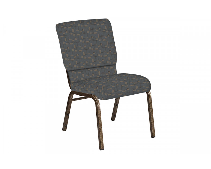 BLNK Church Chair in Circuit with Gold Vein Frame - Teal, 18.5"W