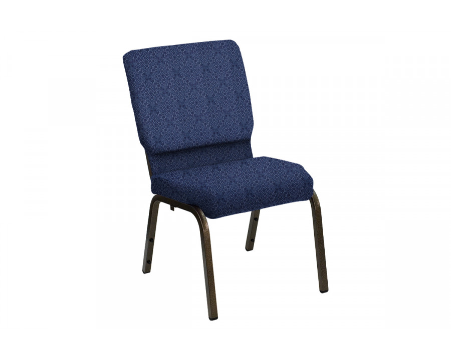 BLNK HERCULES Series Church Chair in Faith with Gold Vein Frame - Blue, 18.5"W